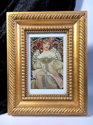 Alphonse Mucha Art Nouveau Deco Print Beautiful Woman Reading Magazine Framed  • $24.95