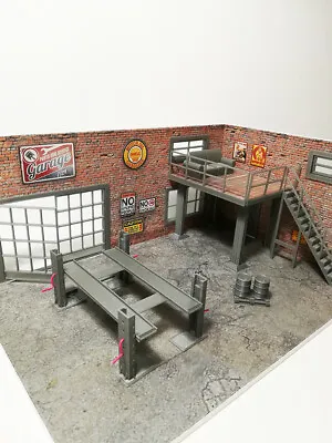 Brick Two-floors Garage Diorama Kit Scale 1/43 Size 1:43 Display Model Miniature • £59.40