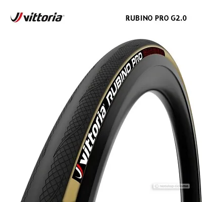 Vittoria RUBINO PRO G2.0 Road Clincher Tire : 700x25 Mm BLACK/TAN • $54.95