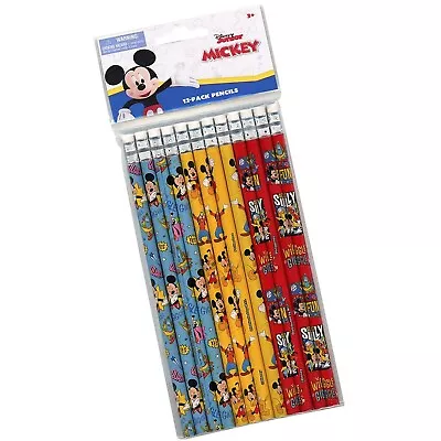 Mickey Mouse Character Pencil Set - Kids Writing Pencils With Erasers - Party... • $10.68