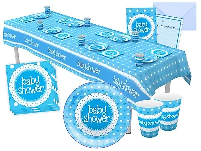 Blue Baby Shower Boy Party Tableware Decorations - Napkin Plates Cups Banner • £4.08
