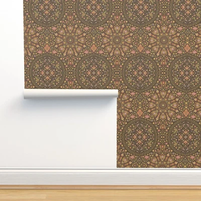 £33.61 • Buy Removable Water-Activated Wallpaper Indian Persian Damask Renaissance Medieval