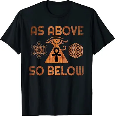 NEW Egyptian Sacred Geometry As Above So Below Ankh Horus T-Shirt S-3XL • $23.71