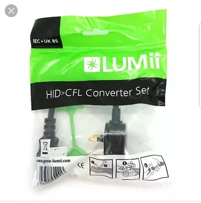 Grow Light To Cfl Convertor Lead Uk Plug - With Cfl Support For Lumii Reflector • £6.49