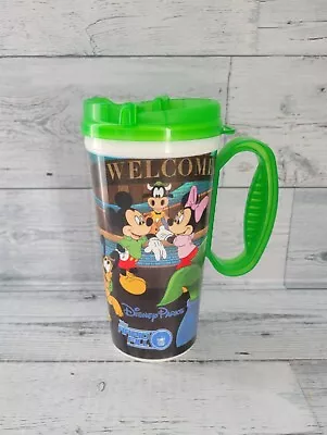 Disney Parks Travel Mug Resort Rapid Fill Refillable Cup Green Welcome Mickey  • $10