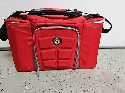 6 Pack Fitness Six Pack Travel Fit Innovator 4 Meal Prep Bag Red Black • $49.99