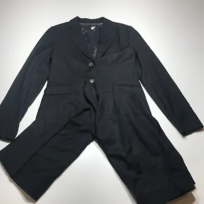 J. Crew Suit Set Womens Size 4 Black Italian Wool Blazer Jacket & Trouser Pants • $69.99