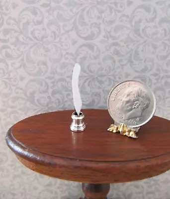 Artisan Alec Rothwell Inkwell & Quill For Desk  Dollhouse Miniature 1:12 • $19