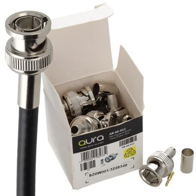 £5.99 • Buy Aura BNC Crimp Plug For RG59/MF100 75Ohm CCTV/Coax Cable End 3 Piece   [10 Pack]