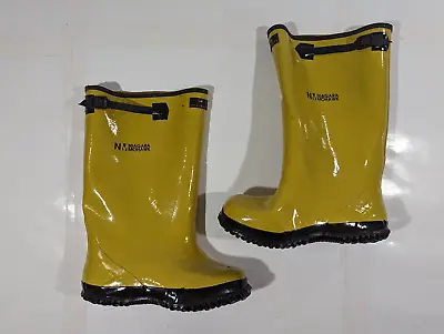 Rainfair Men's Rubber Mud Slush Over Boots Size 10 Yellow & Black Waterproof • $29.73