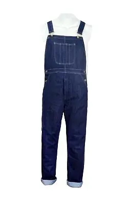 Mens Denim Jeans Dungarees Adults Bib And Brace Overall Heavy Duty Workwear Pant • £21.99