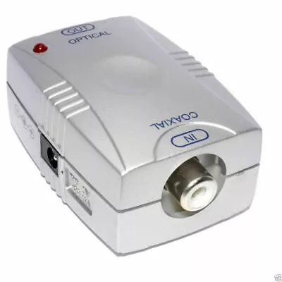 Digital Audio Coax SPDIF Phono RCA To Optical TOS Converter Adapter [008010] • £13.79