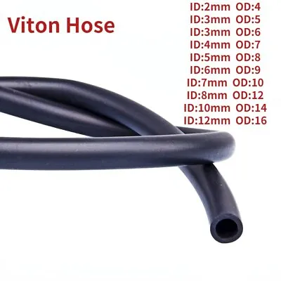 $15.05 • Buy ID:2-12mm OD:4-16mm Viton Hose FKM FPM Viton Hose Oil Resistant 1 Meter