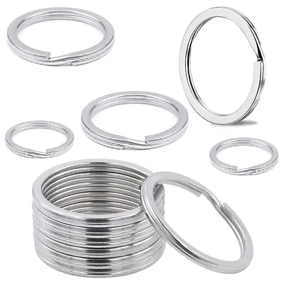 1-1000 Strong Flat Silver Metal Double Split Rings Keyring Hoop Keys Key O Ring • £0.99