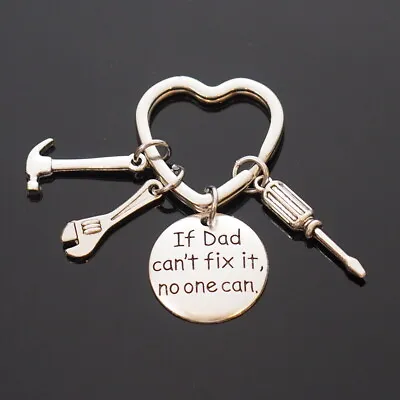  If Dad Can't Fix It No One Can  Dad Father's Day Keychain Heart Shape Key Ring • $7.29