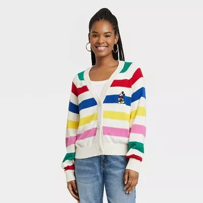 Women's Disney 100 Striped Graphic Cardigan - XL • $19.95