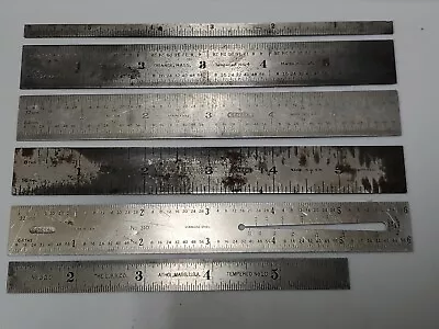 Vintage Machinist 6  RULE RULER LOT L.S. STARRETT General Union Tool Co. • $35