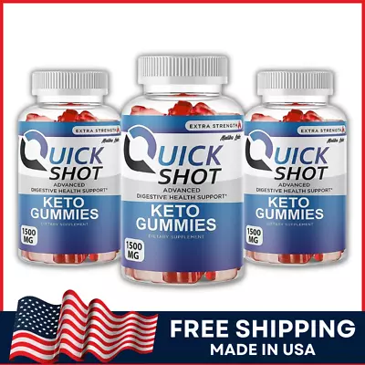 Quick Shot Keto ACV Gummies Apple Cider Vinegar Advanced Formula Gummy 3-Pack • $34.72