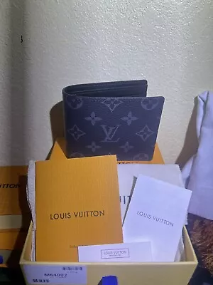 Louis Vuitton Multiple Wallet Monogram Eclipse M61695 Black Men's - Authentic • $120