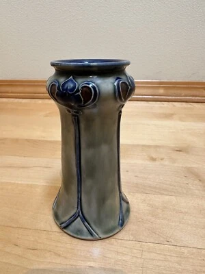£178.94 • Buy Royal Doulton Lambeth Vase Signed Classic Art Nouveau Blue Hearts Beautiful