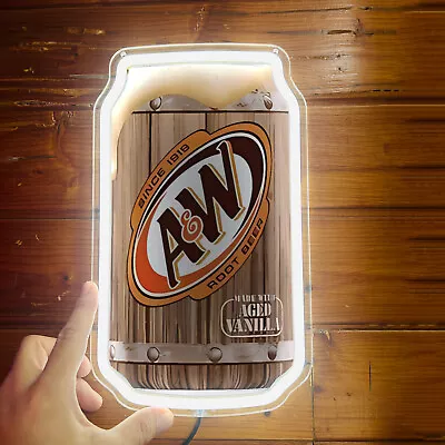 AW Root Beer Beverage Cans Neon Sign Pub Store Party Poster Wall Decor 12 X7  H4 • $49.99