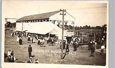 MONONA COUNTY FAIR GRANDSTAND Onawa Ia Real Photo Postcard Rppc Iowa History • $50.50