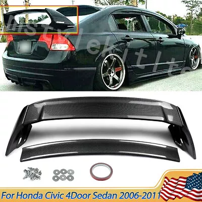 Carbon Fiber Rear Trunk Spoiler Wing FOR 06-11 Honda Civic JDM FD2 MUGEN Style • $101.99