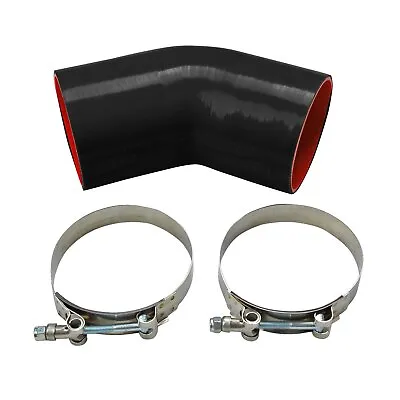 102mm 4  Inch 45 DEGREE ELBOW SILICONE HOSE TURBO INTAKE INTERCOOLER PIPE+CLAMP • $16.55