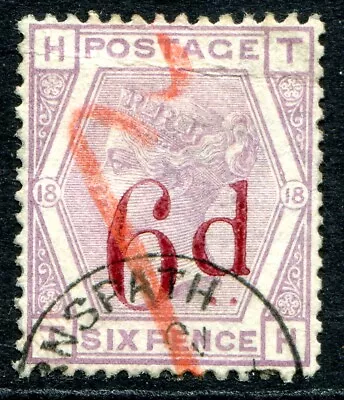 (616) GOOD LIGHTLY USED SG162 QV 6d ON 6d LILAC PLATE 18 • £0.99