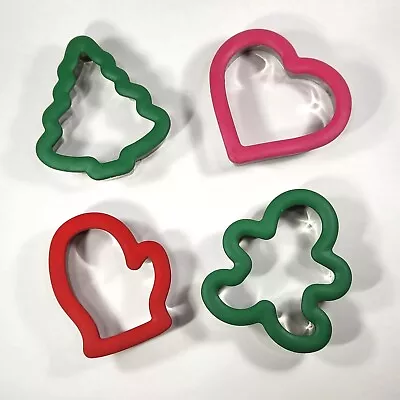 Wilton Comfort Grip Christmas Cookie Cutter Lot Tree Mitten Heart Gingerbreadman • $21.99