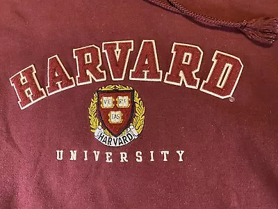 Harvard University Sweatshirt Mens M Champion Hoodie Big Patch Long Sleeve • $33.91