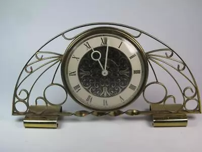 VINTAGE RETRO PAICO Mantel Clock In Decorative Brass Case For Restoration 1960s • $9.94