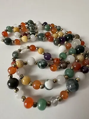 Vintage Scottish Multi Agate Bead Necklace  • £25