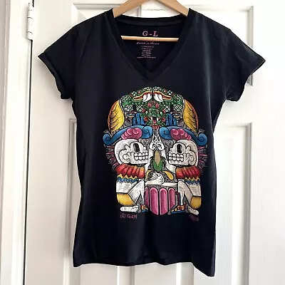 Ay Guey T-Shirt Women's Skeletons Colorful Mexico Star Guey Size Large • $24.95