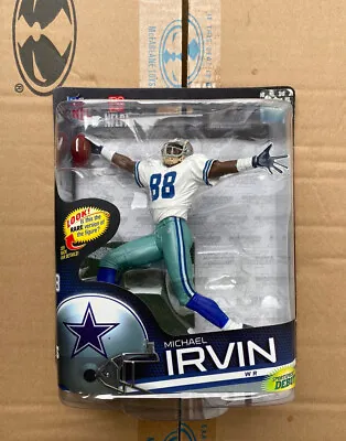 NFL 33 Michael Irvin McFarlane Dallas Cowboys White Jersey UNCIRCULATED Figure • $69.99