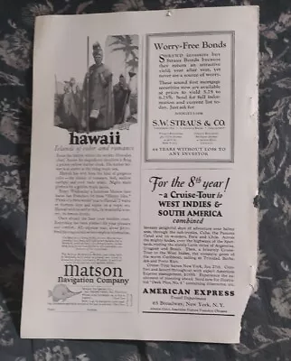 1926 Print Ad-Matson Sails To Hawaii-New L.iner Malolo-New Royal Hawaiian Hotel • $12.75