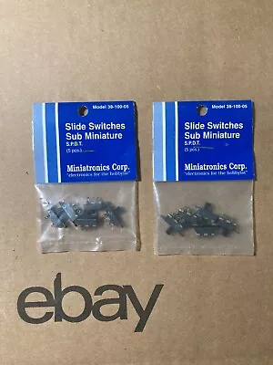 2OF Miniatronics Hobby Slide Switches Sub Mini 38-100-05 5pc Germany/Hungary NIP • $12.99