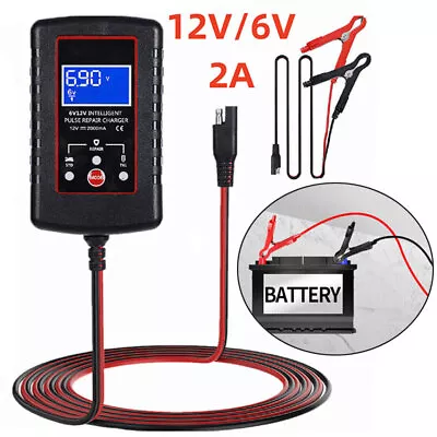 Smart Automatic Battery Charger 6/12V 2A Maintainer Motorcycle Car Trickle Float • $14.59