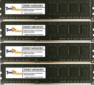 16GB ( 4X 4GB ) MEMORY DDR3 PC3-10600 1333MHz FOR DELL OPTIPLEX 790 780 990 980 • $29.99