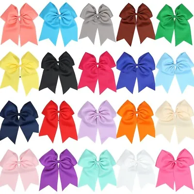 567inch Big LARGE  GIRLS CHEER BOW HAIR ACCESSORIES Clips  Elastic Bobbles • £1.95