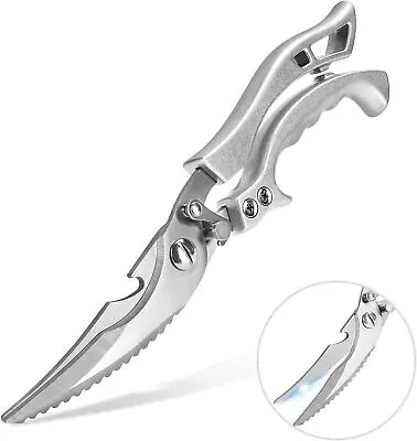 Stainless Steel Kitchen Shears Heavy Duty Scissors For Meat Fish Chicken Bone • £12.54