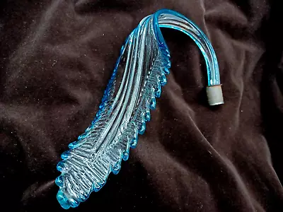 Antique Venetian Murano Glass Chandelier Curled Twisted Leaf C1890 Blue Clear • £29.99