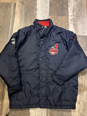 Cleveland Indians Men Medium Fits Large  MLB Baseball Mirage Winter Coat Vintage • $49.99