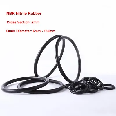 $2.52 • Buy O-Ring Seals Washers NBR Nitrile Rubber Cross Section 2mm Oil Sealing Gasket