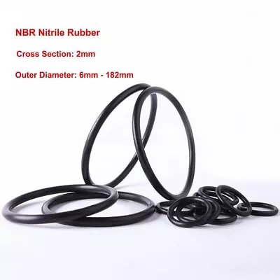 O-Ring Seals Washers NBR Nitrile Rubber Cross Section 2mm Oil Sealing Gasket • $1.45