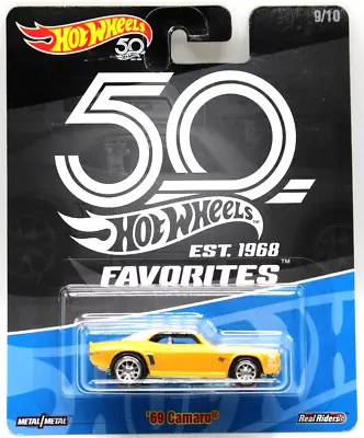 Hot Wheels 2018 50th Anniversary 1969 Chevy Camaro Yellow/white 10spkRR's • $7.49