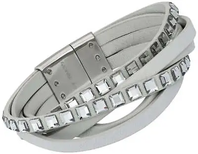 Swarovski Women's Celeb White Leather Crystal Bracelet 5134623 • $19.95