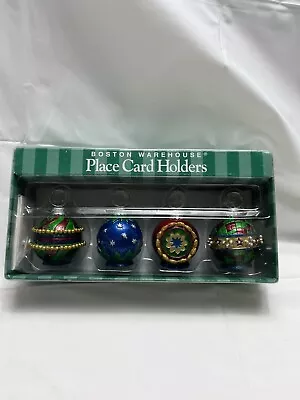 Vtg  Boston Warehouse Christmas Luster Ornaments Place Card Holders 4 Pack • $7.25