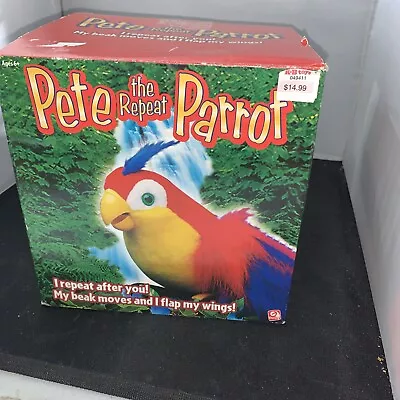 Vintage Pete The Repeat Parrot 8  Talking Plush Animated Figure Gemmy 2002 • $19.99