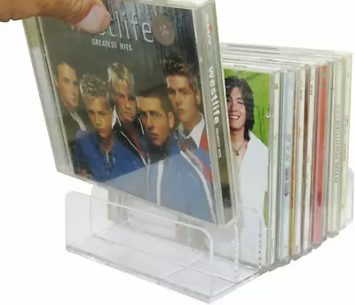 DVD Storage Box - Clear Acrylic - Stackable DVD And CD Holder CD Display Rack C • $22.17